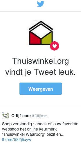 Liked Olijfcare Tweet by Thuiswinkelorganisatie