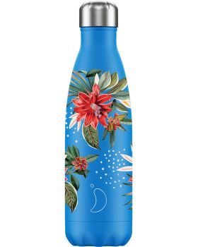 Chilly's Bottles Floral Oasis Blue 500 ml